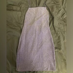 Sparkly purple mini dress!